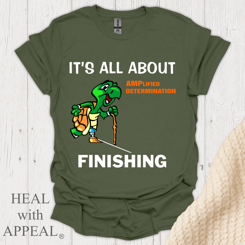 Turtle Finish Line V1 Blk Shrt Wm - Military Green