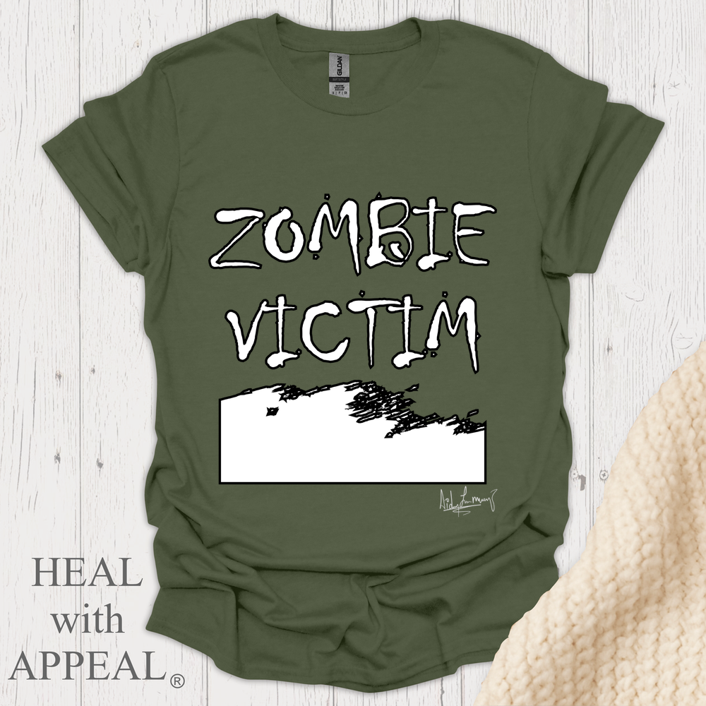 Zombie Victim V2 Tshirt - Military Green