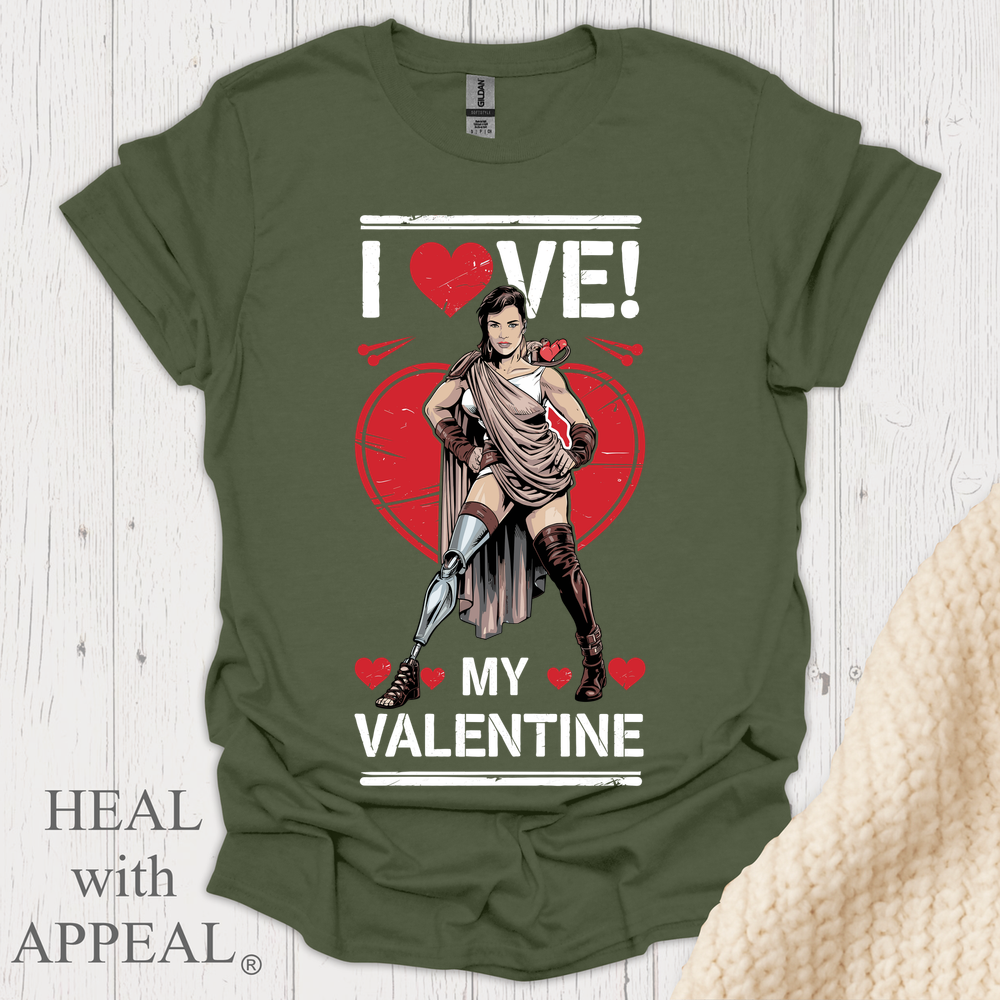 I Love My Valentine V2b Print - Military Green