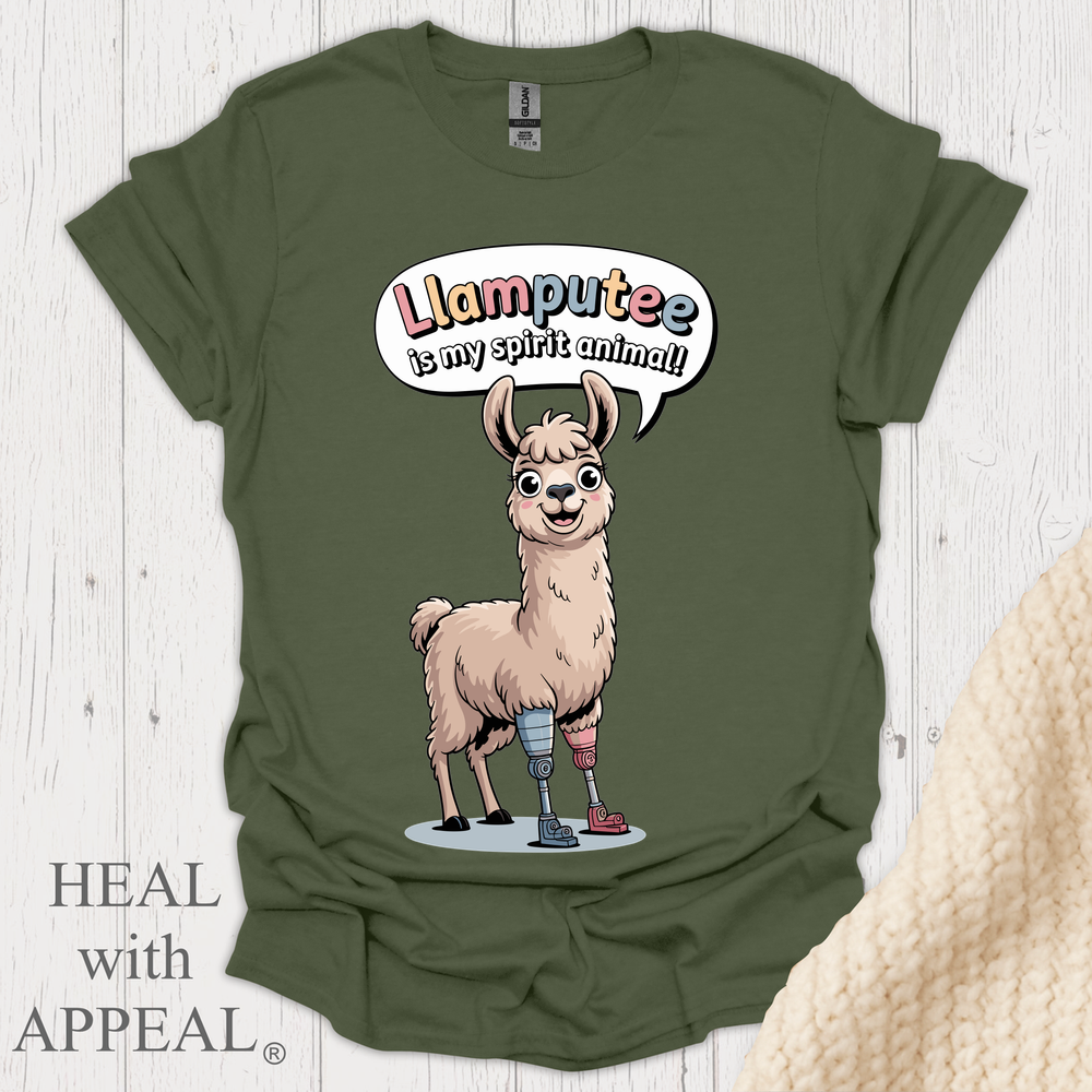 Llamputee Amputee Humor V3 - Military Green