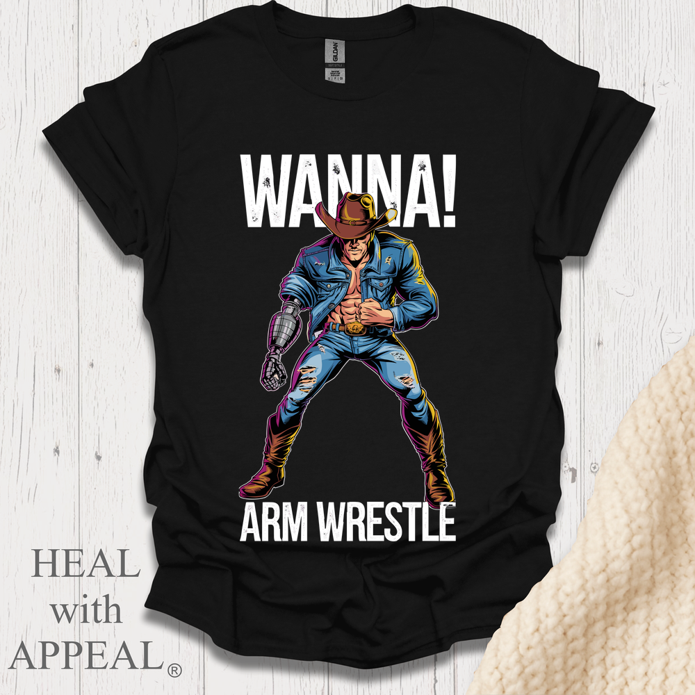 Wanna Arm Wrestle V1b Print - Black