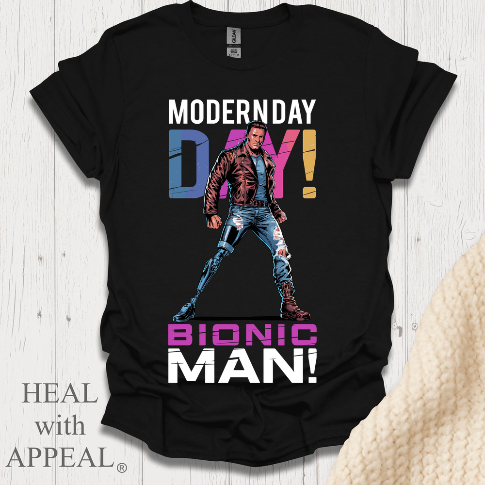 Modern Day Bionic Man V3b Print - Black