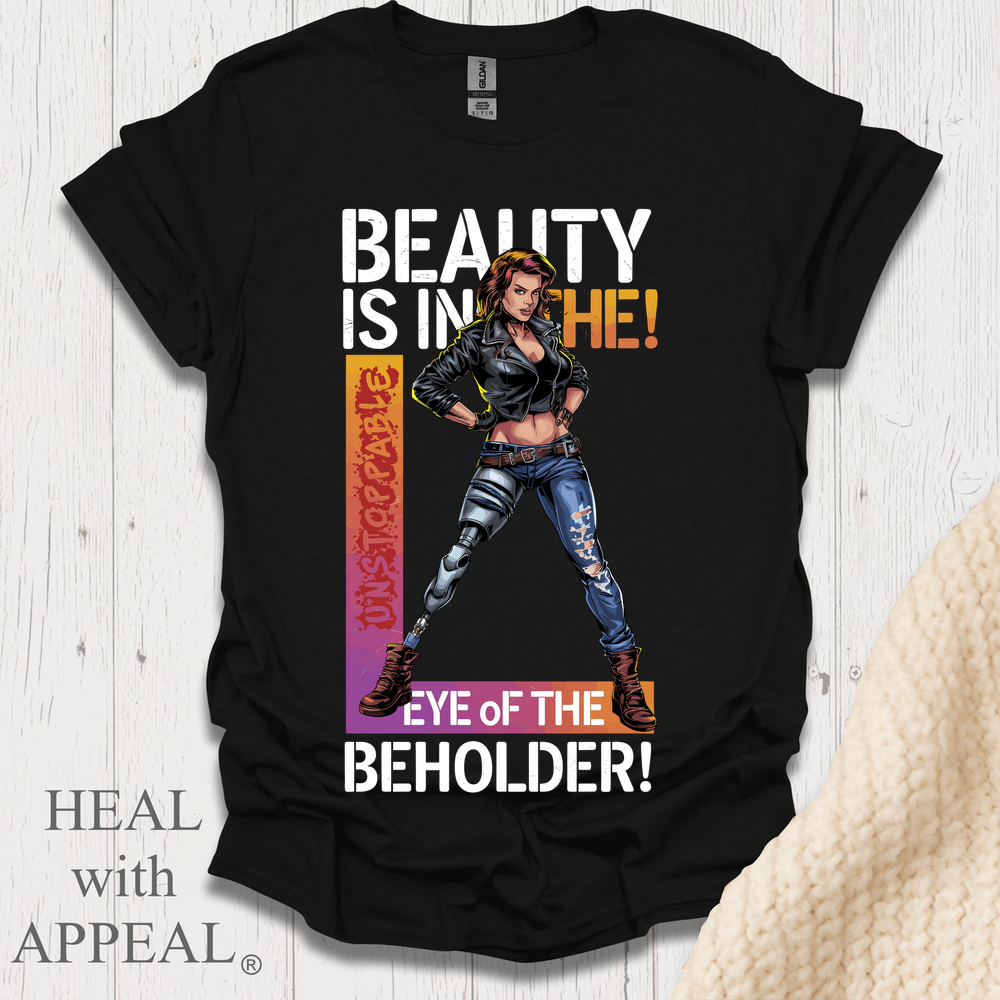 Beauty Is In The Eye Female Leg Amputee V2 Print - Black