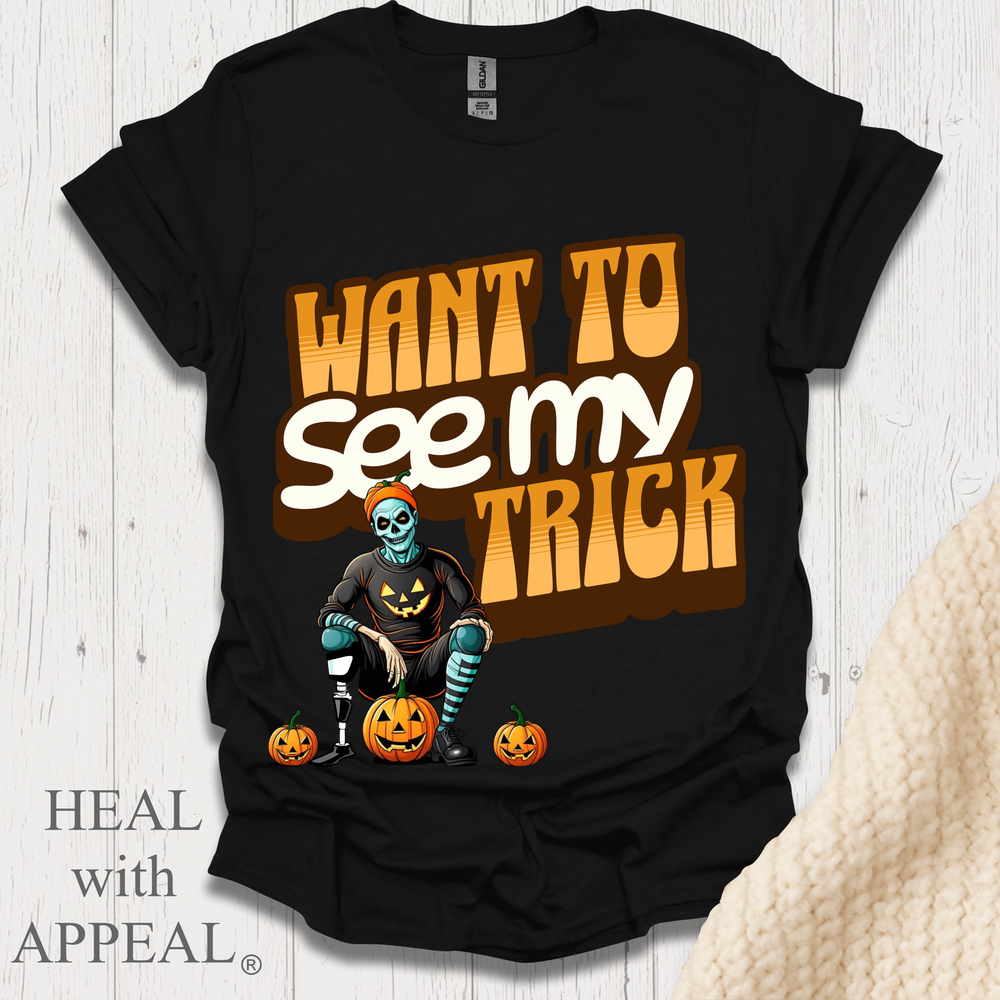 Want To See My Trick V1 Shrt Print - Black