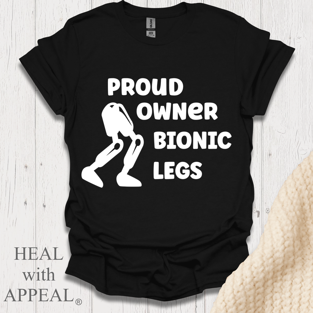 Proud Owner Of Bionic Legs Blk Shrt Wm Print - Black