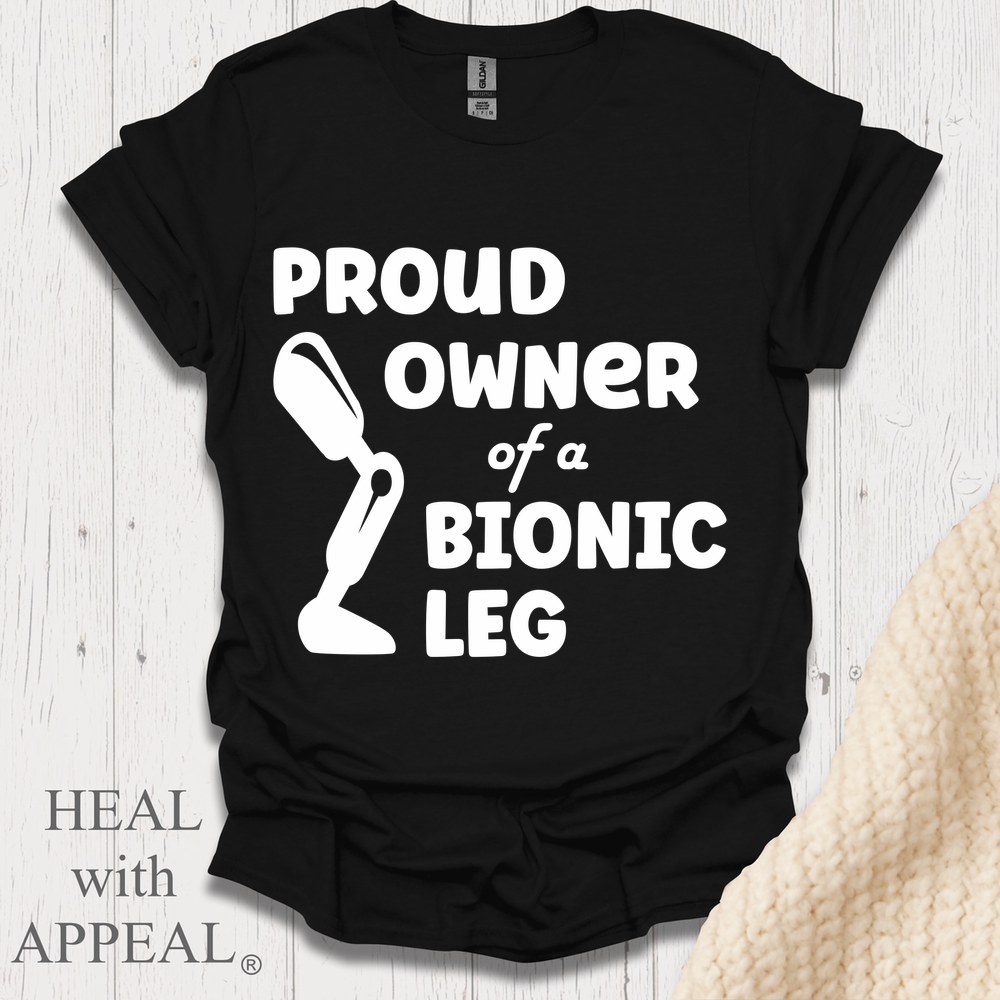 Proud Owner Of Bionic Leg Blk Shrt Wm Print - Black