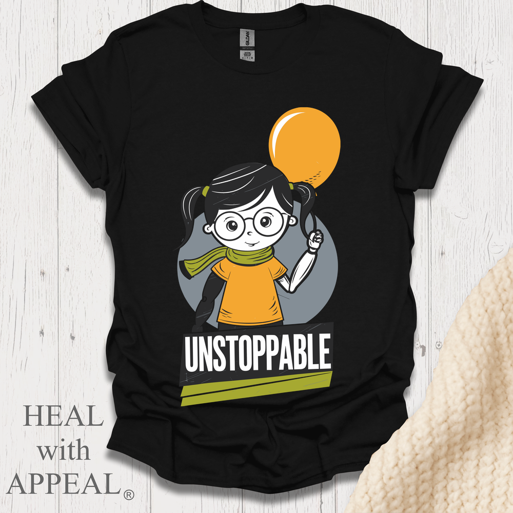 Arm Amputee Girl Unstoppable V1 Print - Black
