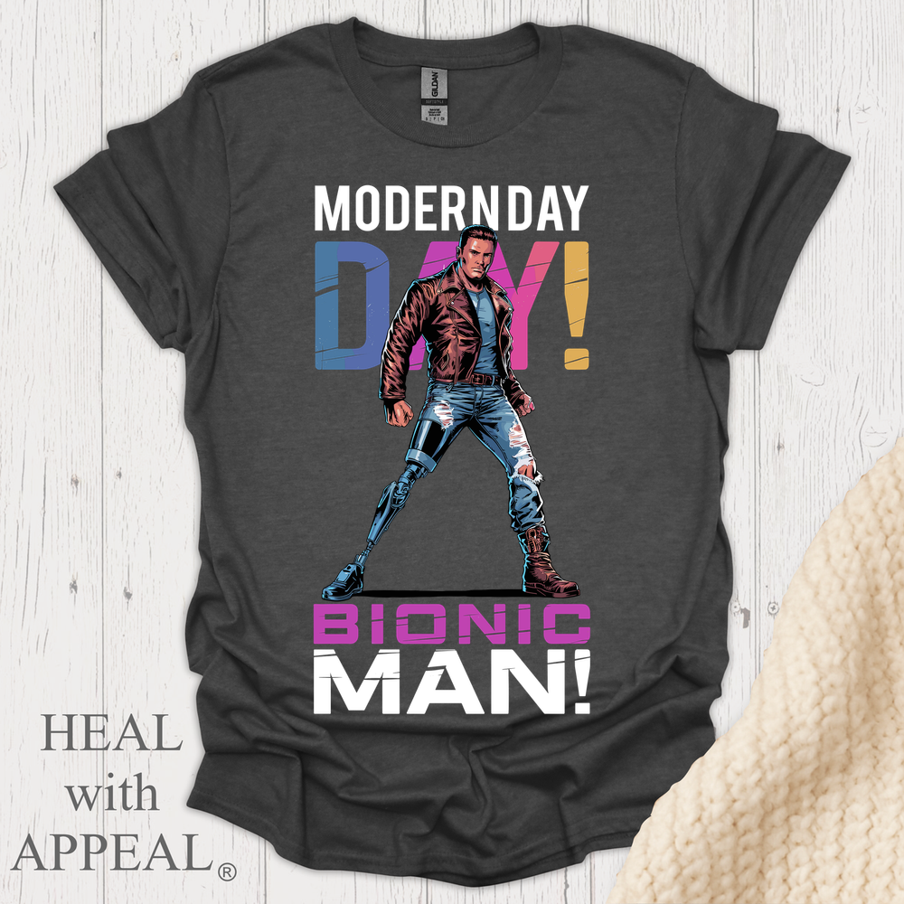Modern Day Bionic Man V3b Print - Dark Heather