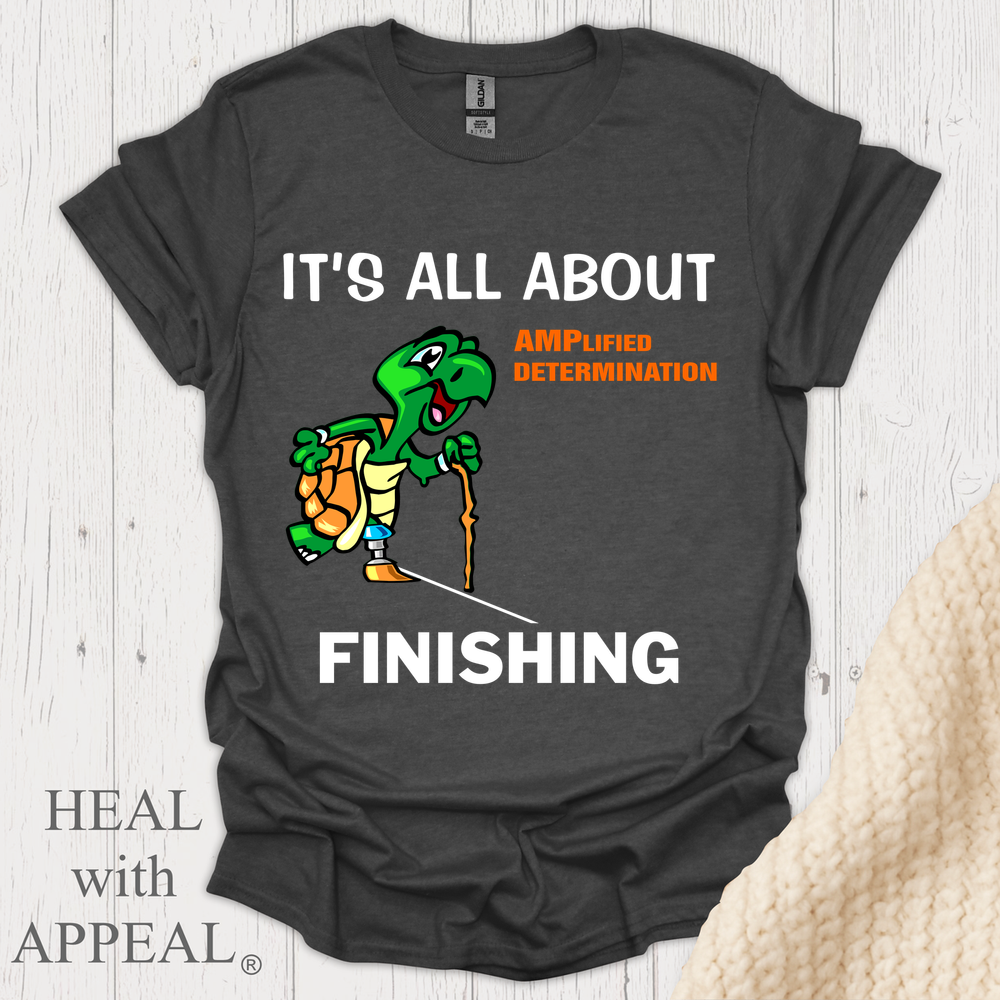 Turtle Finish Line V1 Blk Shrt Wm - Dark Heather