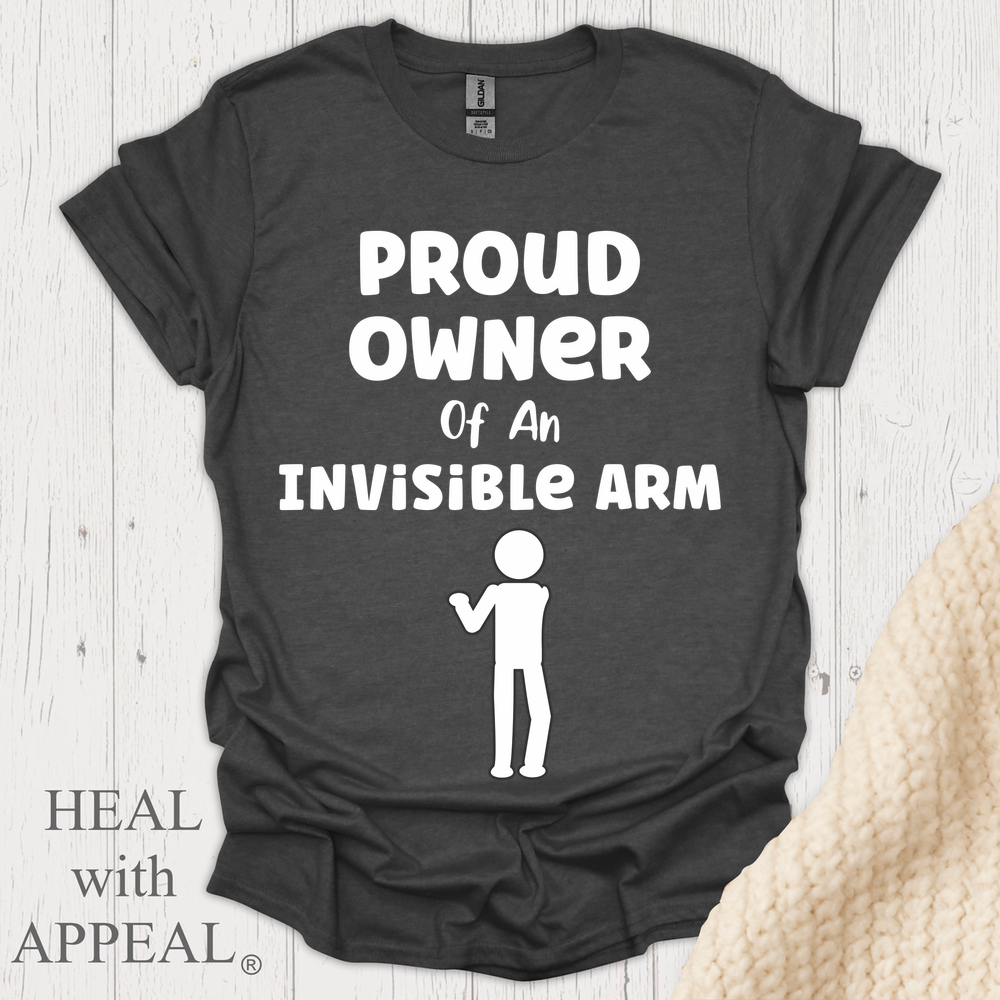Proud Owner Of Invisible Arm Figure V1 Blk Print 1 - Dark Heather