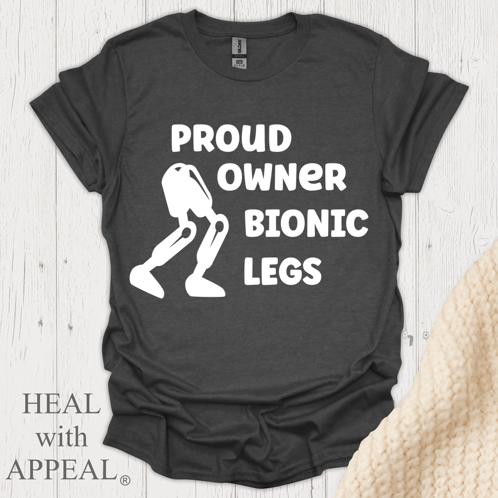 Proud Owner Of Bionic Legs Blk Shrt Wm Print - Dark Heather