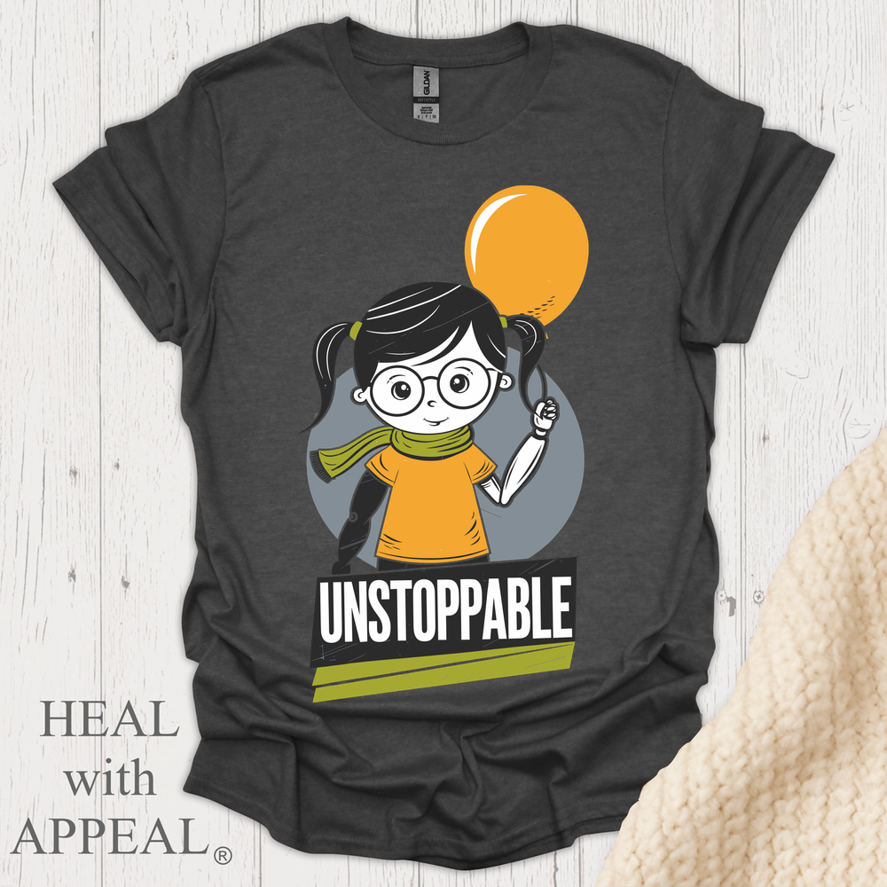 Arm Amputee Girl Unstoppable V1 Print - Dark Heather