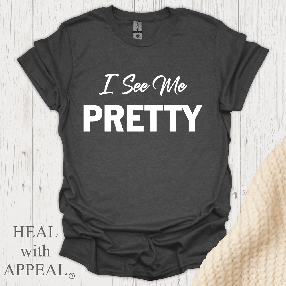 I See Me Pretty V1 Blk Print - Dark Heather
