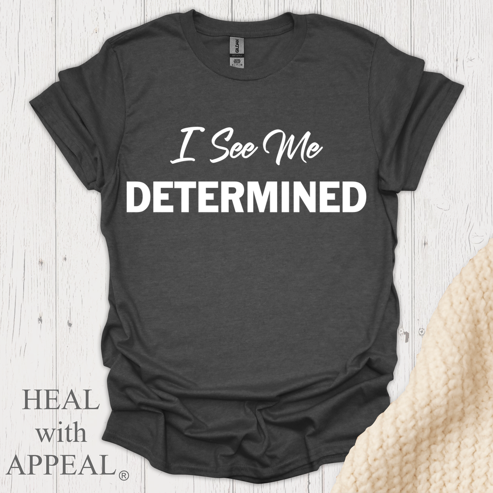 I See Me Determined V1 Blk Print - Dark Heather