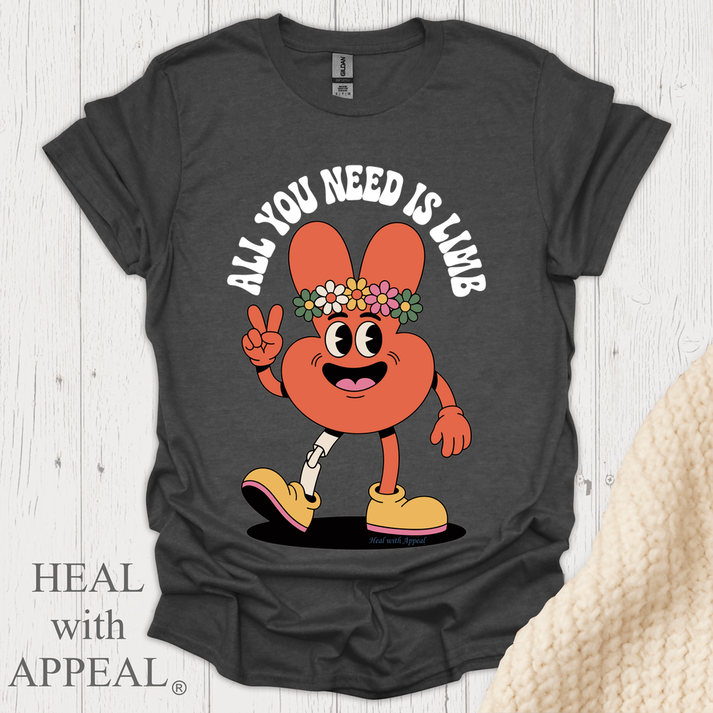 Funny Amputee All You Need Is Limb V2b - Dark Heather