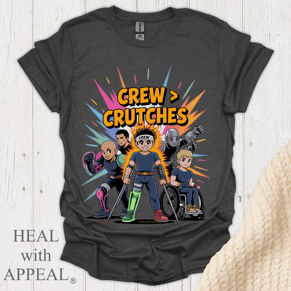 Crew N Crutches V1 - Dark Heather