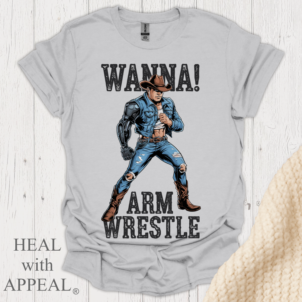 Wanna Arm Wrestle V2b Print - Ice Grey