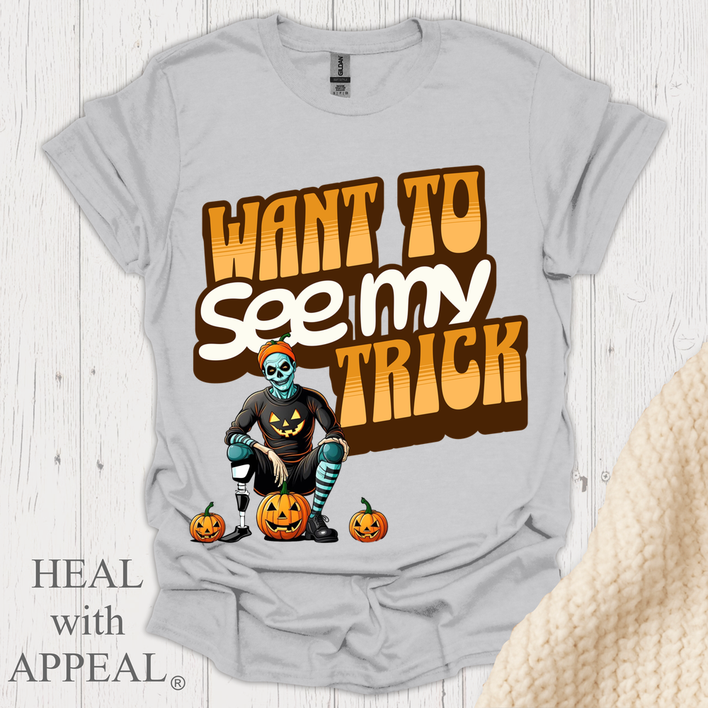 Want To See My Trick V1 Shrt Print - Ice Grey