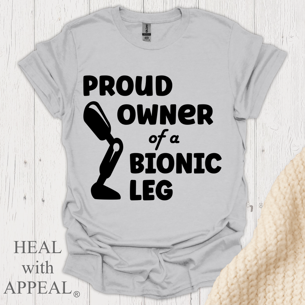Proud Owner Of Bionic Leg Blk Shrt Wm Print - Ice Grey