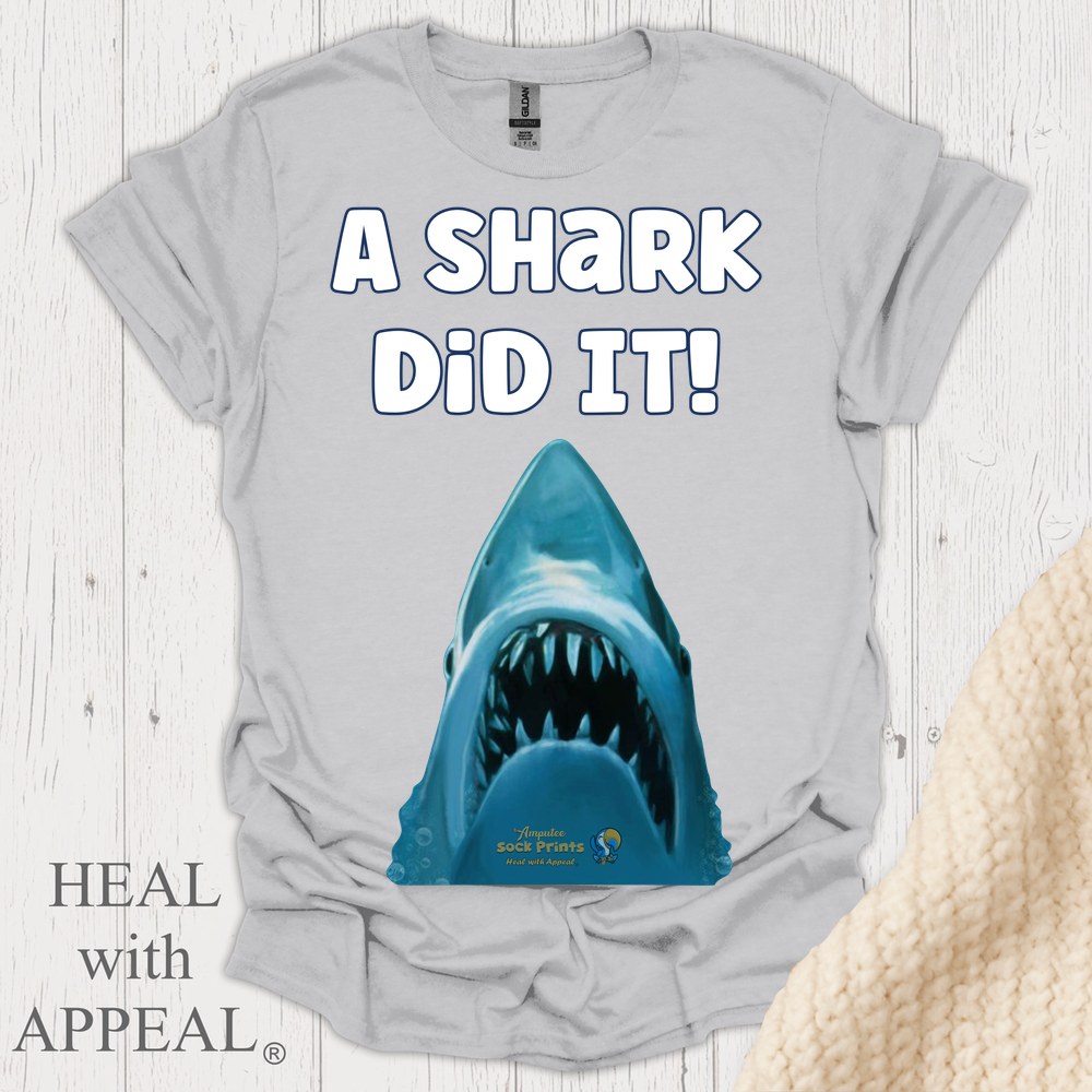 A Shark Did It V2 Tank Top Print - Ice Grey