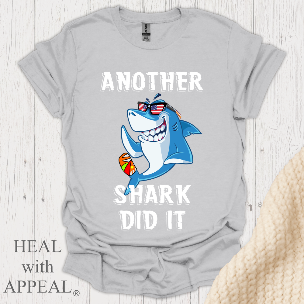 Shark Week V1 Blk Shrt Print Wm - Ice Grey