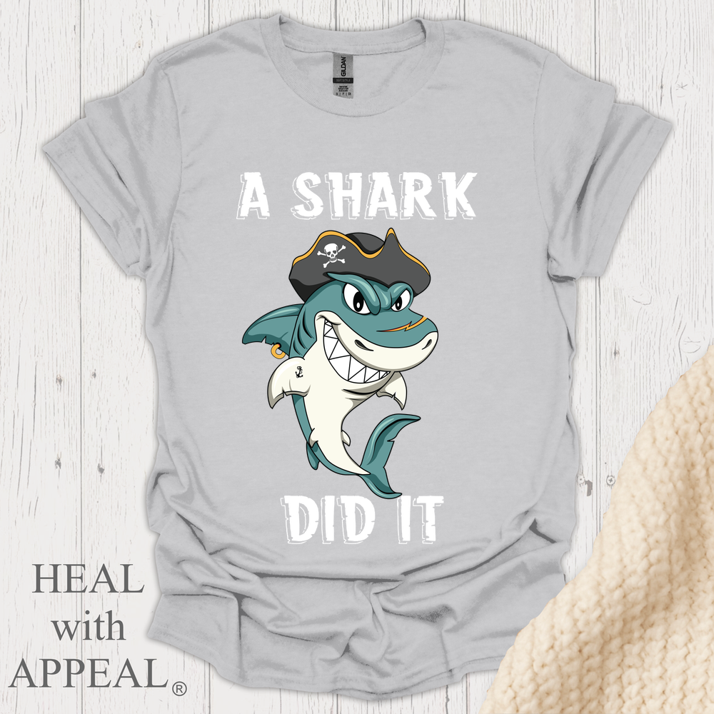 Shark Week V2 Blk Shrt Print Wm - Ice Grey