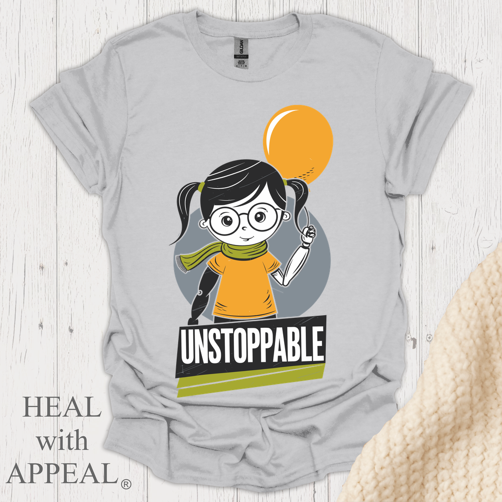 Arm Amputee Girl Unstoppable V1 Print - Ice Grey