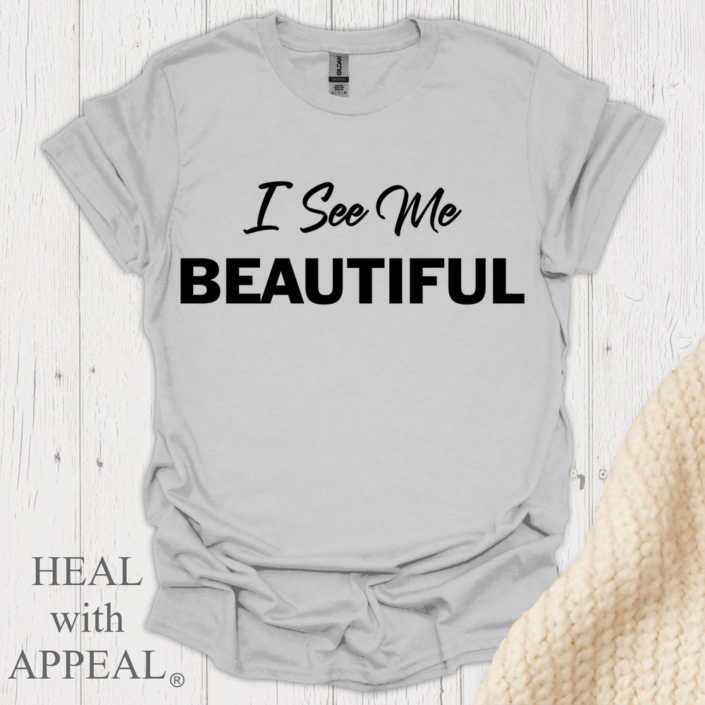 I See Me Beautiful V1 Blk Print - Ice Grey