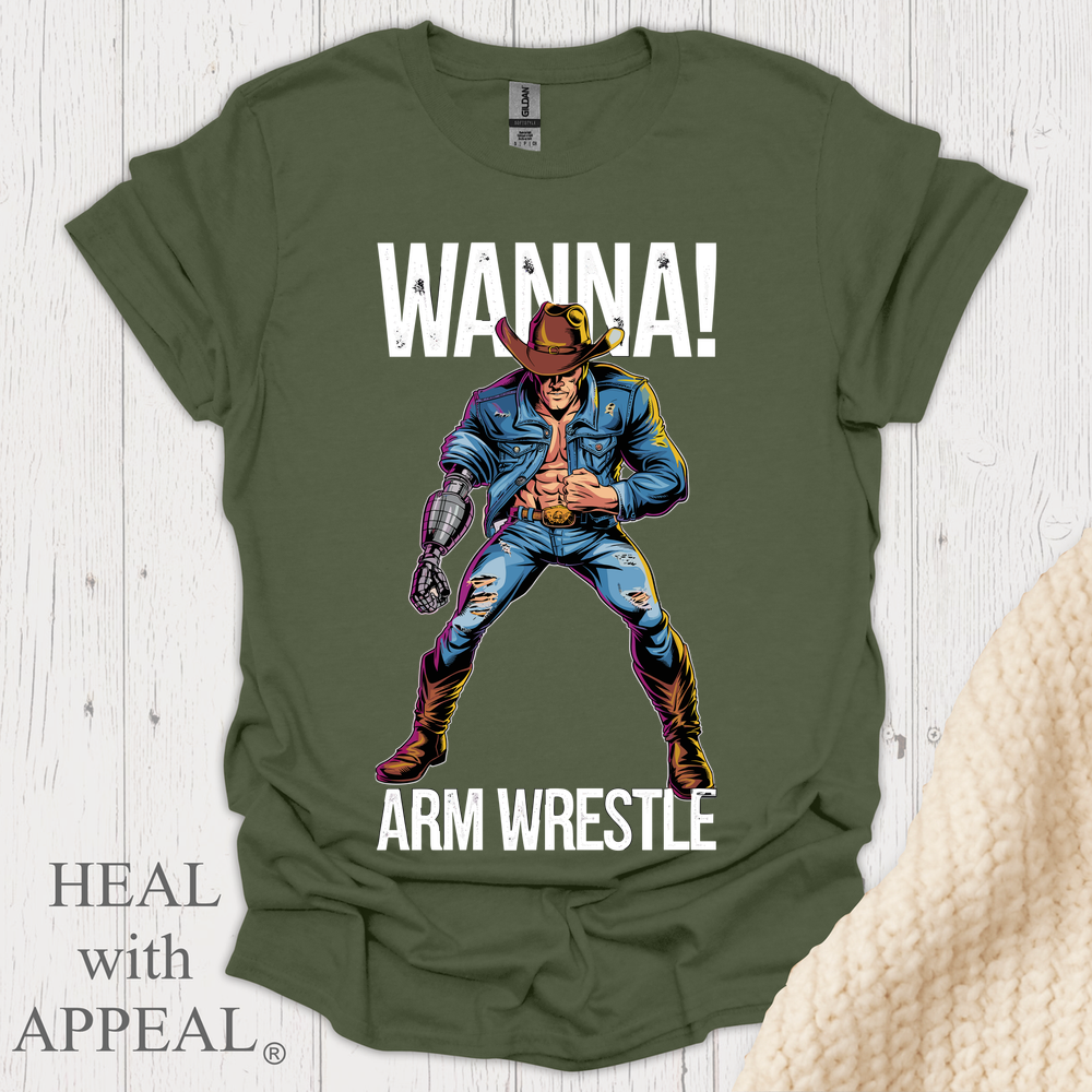 Wanna Arm Wrestle V1b Print - Military Green
