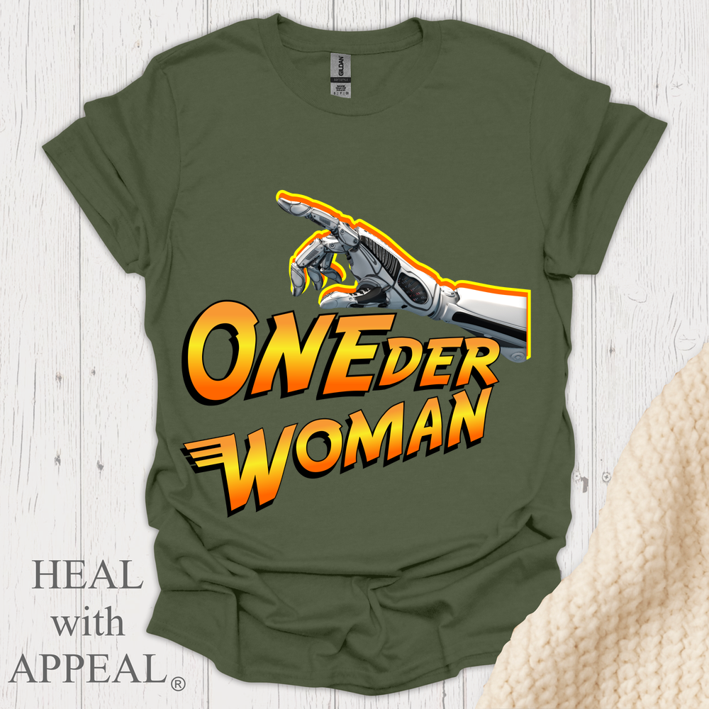 Oneder Woman V1 Blk Shrt Print - Military Green