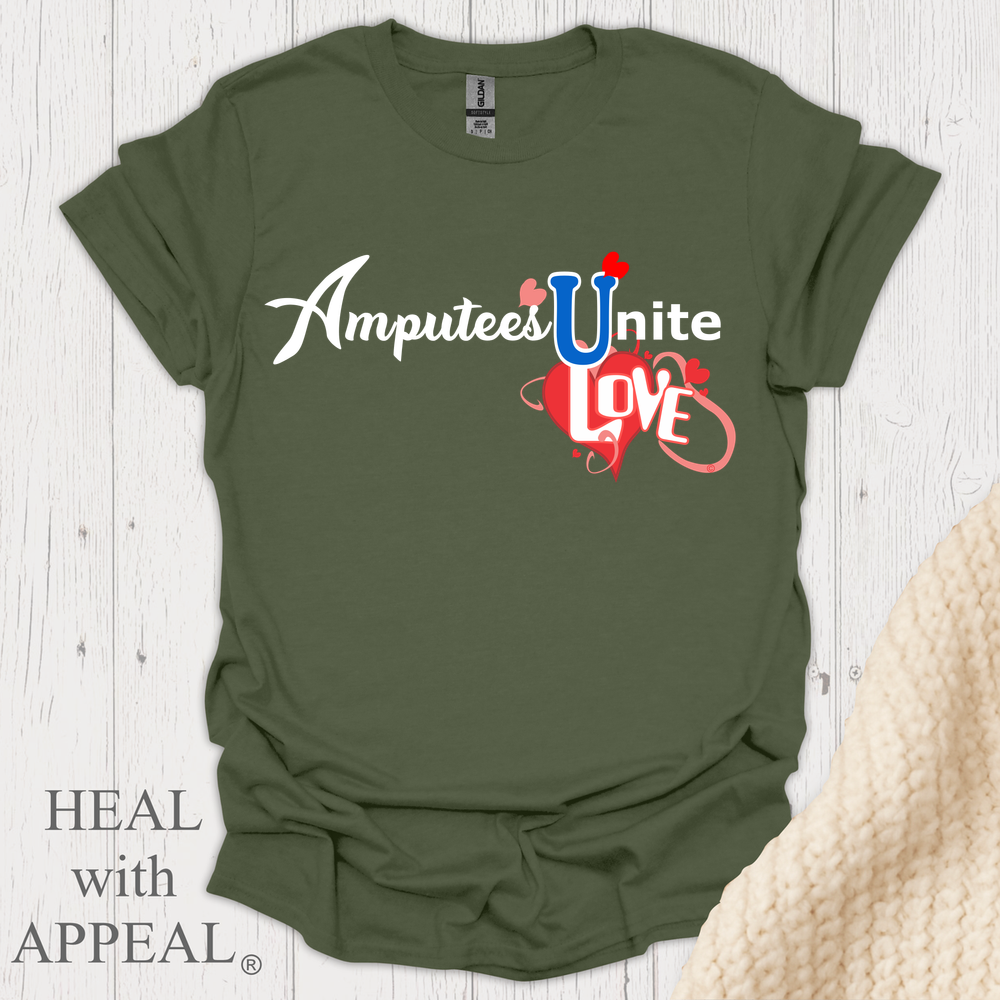 Amputees Unite V4 Crew Neck T Shirt Wm - Military Green