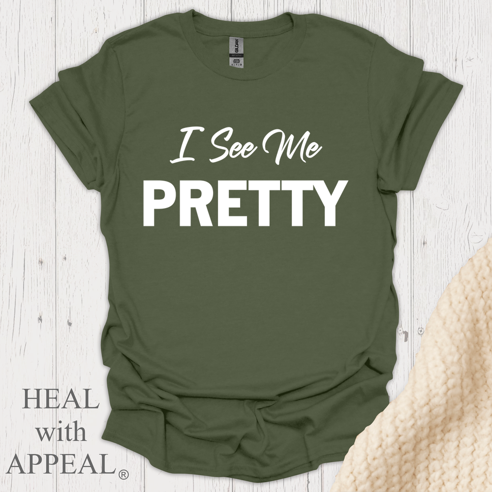 I See Me Pretty V1 Blk Print - Military Green