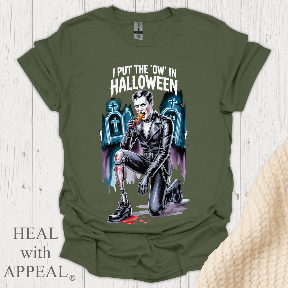 I Put The Ow In Halloween V1 - Military Green