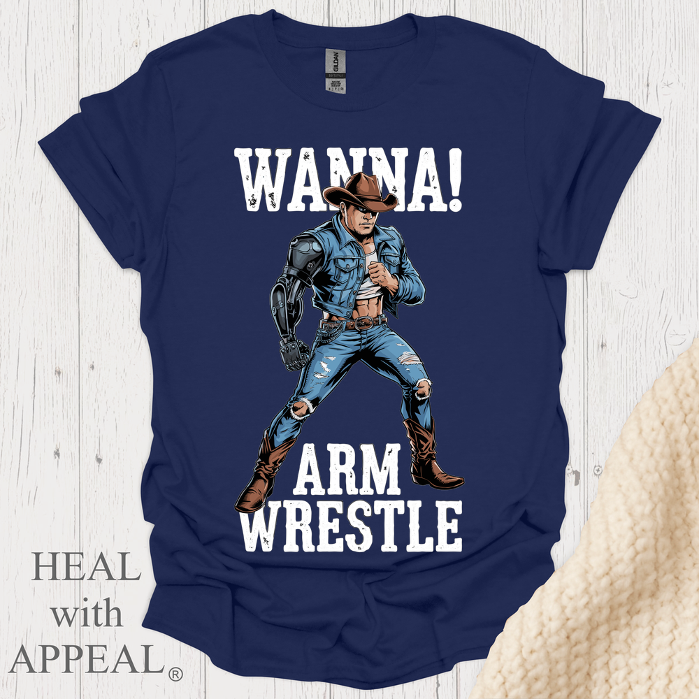 Wanna Arm Wrestle V2b Print - Navy
