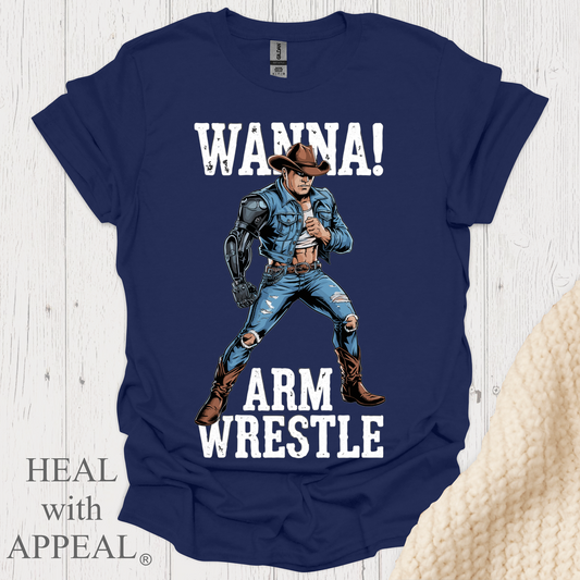 Wanna Arm Wrestle V2b Print - Navy