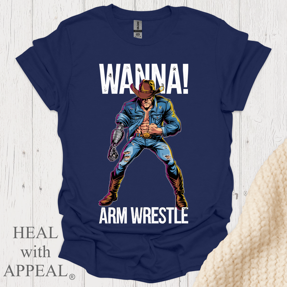 Wanna Arm Wrestle V1b Print - Navy