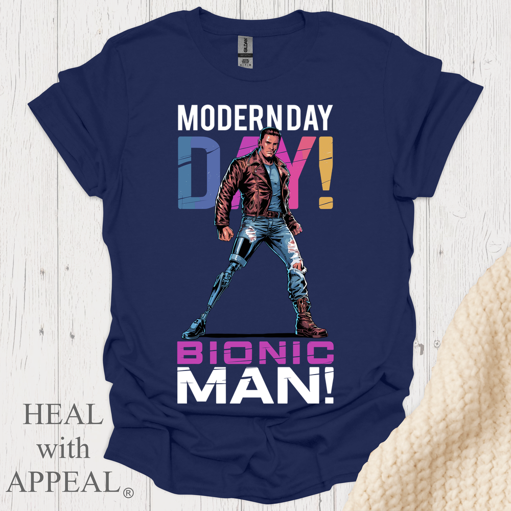 Modern Day Bionic Man V3b Print - Navy