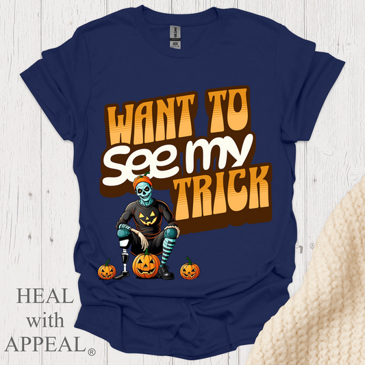 Want To See My Trick V1 Shrt Print - Navy