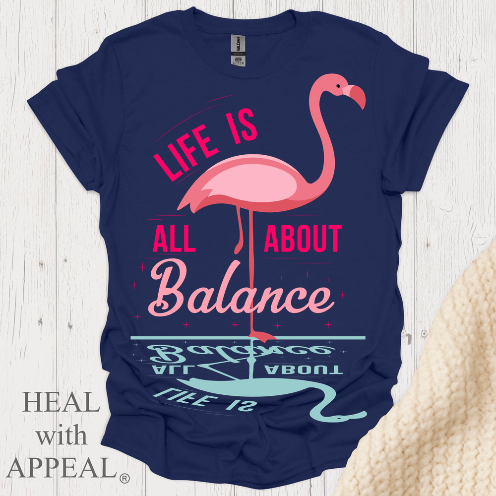 Flaming0 Lifes About Balance 2x 3x Tshirt Print - Navy