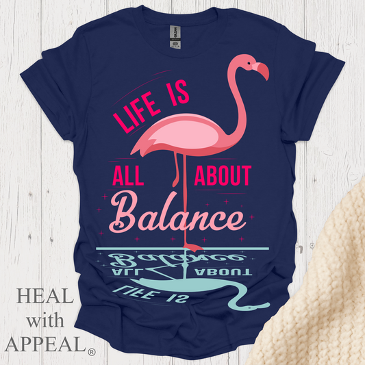 Flaming0 Lifes About Balance 2x 3x Tshirt Print - Navy