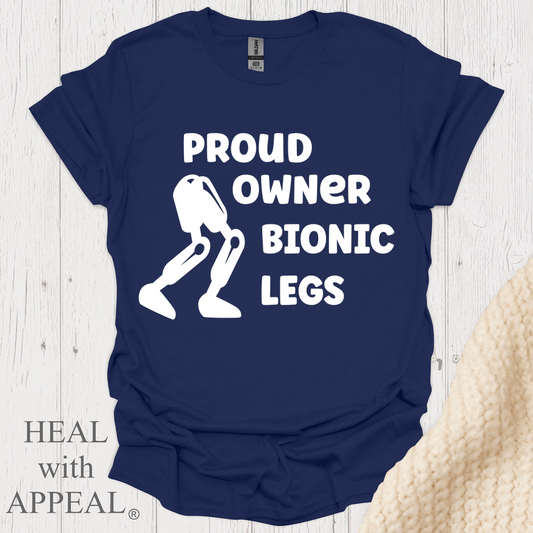 Proud Owner Of Bionic Legs Blk Shrt Wm Print - Navy