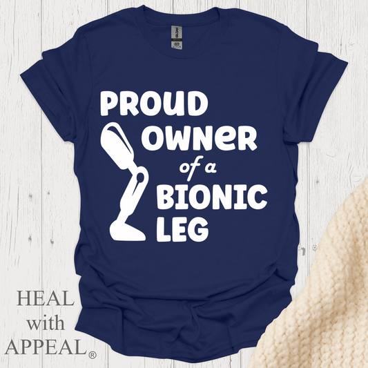 Proud Owner Of Bionic Leg Blk Shrt Wm Print - Navy