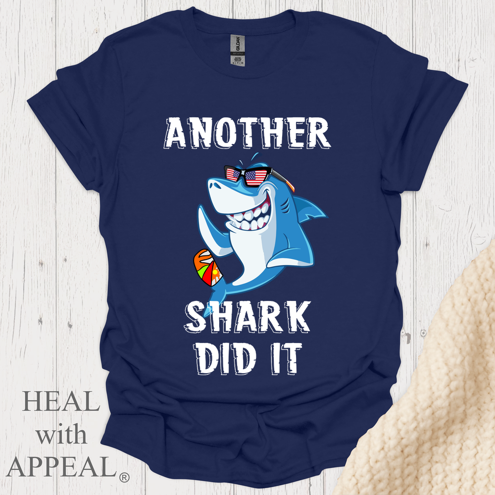 Shark Week V1 Blk Shrt Print Wm - Navy