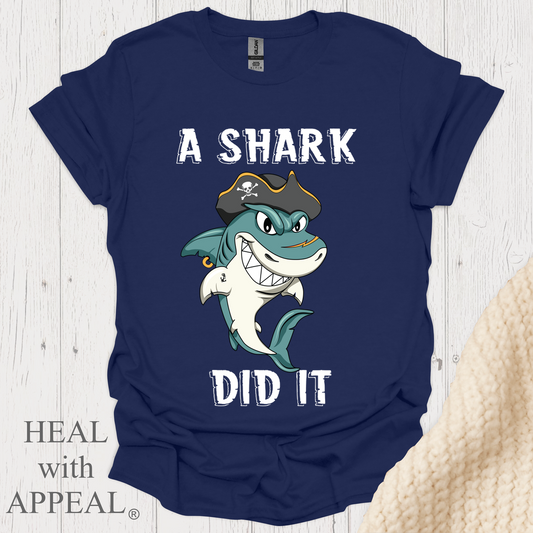 Shark Week V2 Blk Shrt Print Wm - Navy