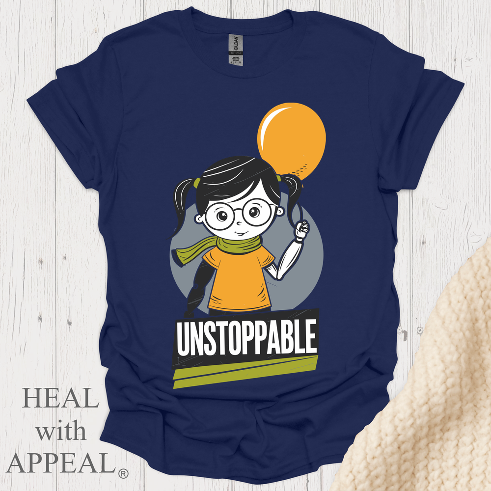Arm Amputee Girl Unstoppable V1 Print - Navy